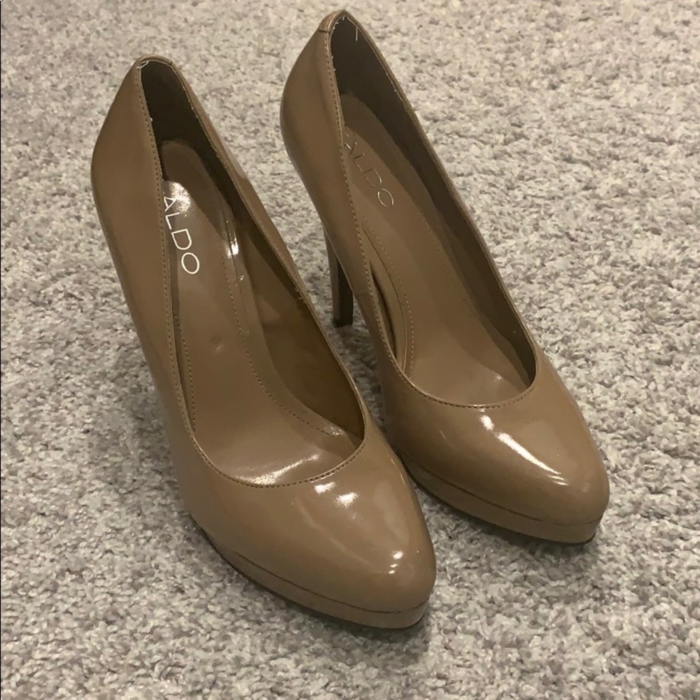 Nude Patent Platform Aldo heels
